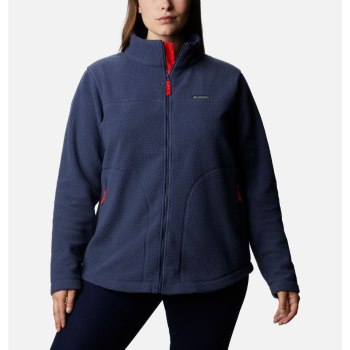 Columbia Northern Reach Full Zip Sherpa Fleece Plus Size, Chamarras Azul Marino Para Mujer | 601573-